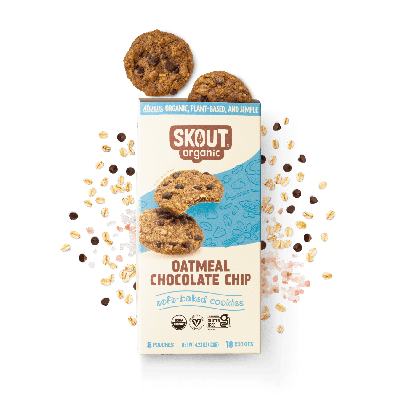 Skout Organic Oatmeal Chocolate Chip Soft Baked Cookies Soft Baked Cookies Skout Organic 