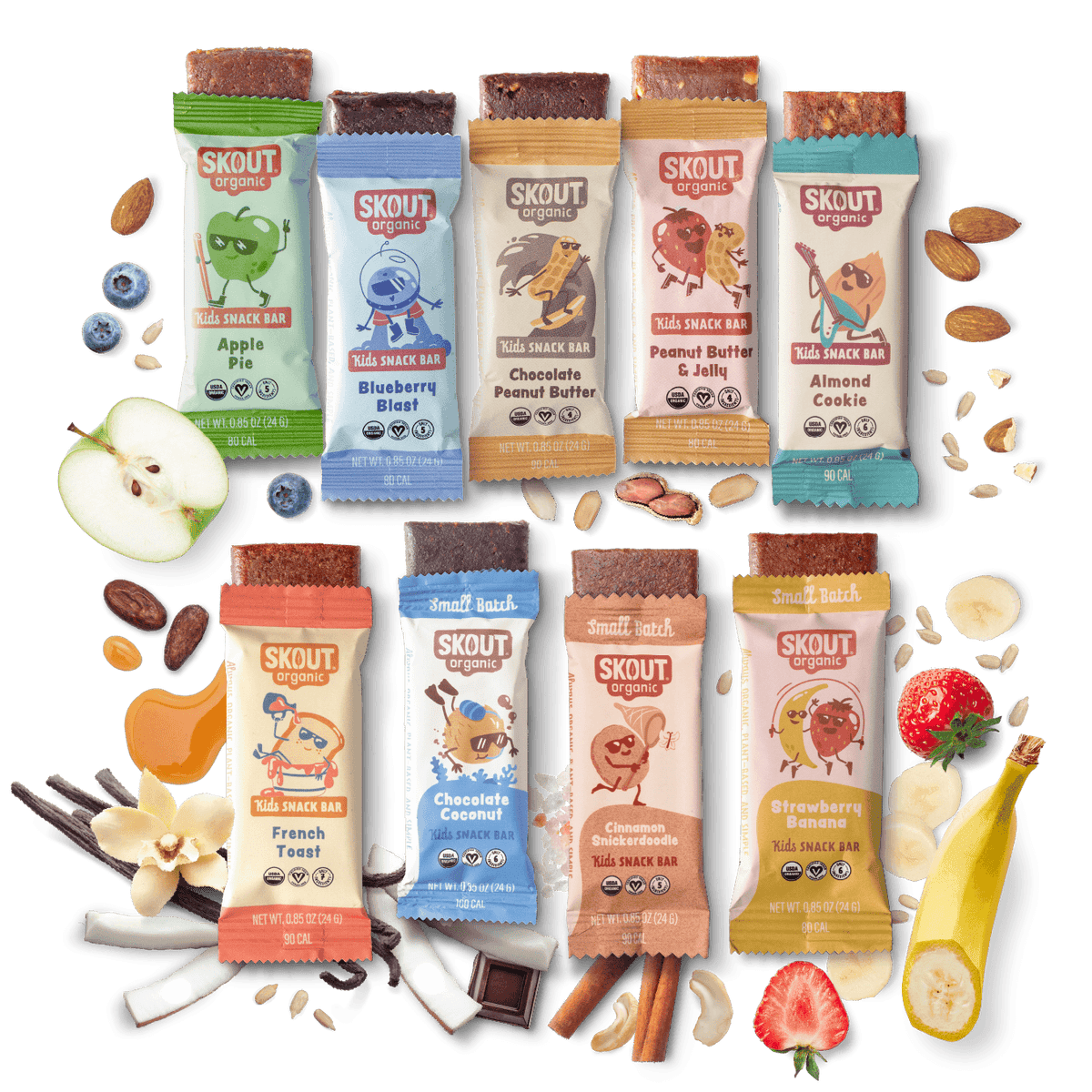 Skout Organic Small Batch Kids Bar Variety Pack - 36 Pack Organic Kids Bars Skout Organic 