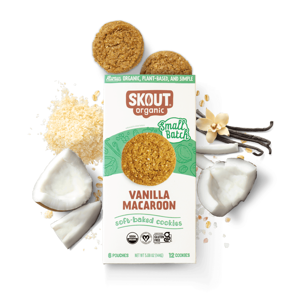 Vanilla Macaroon Soft Baked Cookies Build Your Own Box - Single Bar Skout Organic 